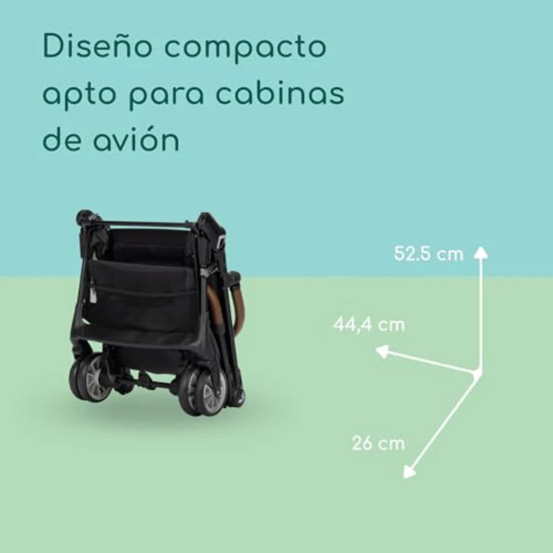 Bebeconfort Zephir, Silla Paseo Compacta, 0-4 Años (22 kg máx.), Silla Paseo Ligera para Viajar(4,5 kg), Apta para Cabina Avión, Asiento con Reclinación Total, Cesta Almacenamiento, Mineral Graphite - Imagen 3