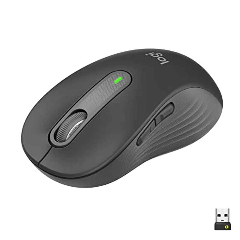 Logitech Signature M650 L ratón inalámbrico de tamaño normal - Para manos grandes, 2 años de pila, clics silenciosos, botones personalizables, Bluetooth, PC/Mac/multidispositivo/Chromebook - Gris