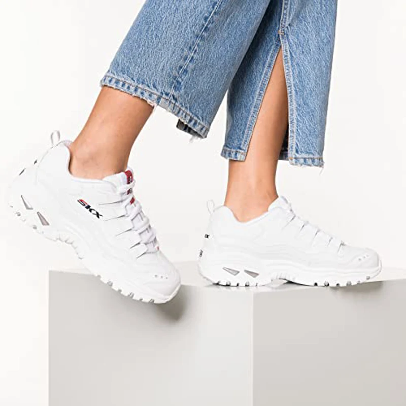 Skechers Energy Timeless Vision, Zapatillas Mujer, White/Red, 39 EU - Imagen 2