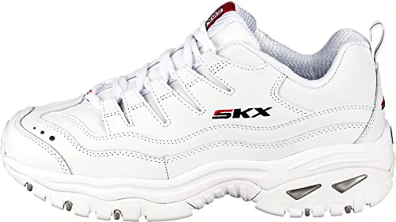 Skechers Energy Timeless Vision, Zapatillas Mujer, White/Red, 39 EU - Imagen 3