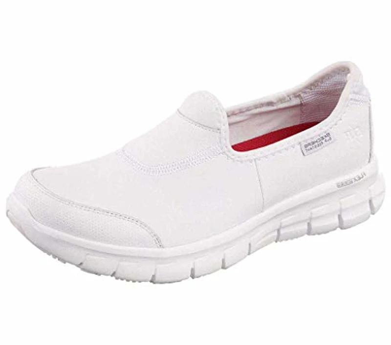 Skechers Sure Track, Zapatos Mujer, Blanco White Leather, 39.5 EU - Imagen 1