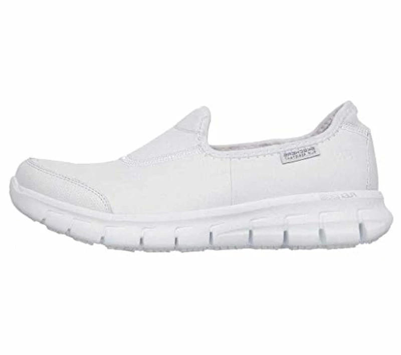 Skechers Sure Track, Zapatos Mujer, Blanco White Leather, 39.5 EU - Imagen 3