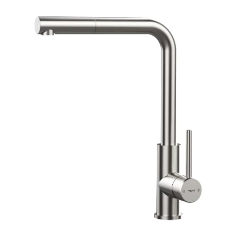 TEKA Grifo Cocina Monomando, Caño Alto Giratorio 360º, Maneral Extraíble, Aireador Eco Anticalcáreo, Manguera Flexible, Acero Inoxidable AISI 304, Modelo UNI 9331 - Imagen 1