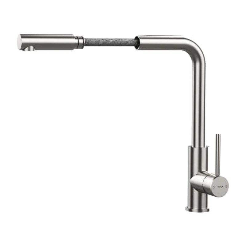 TEKA Grifo Cocina Monomando, Caño Alto Giratorio 360º, Maneral Extraíble, Aireador Eco Anticalcáreo, Manguera Flexible, Acero Inoxidable AISI 304, Modelo UNI 9331 - Imagen 2
