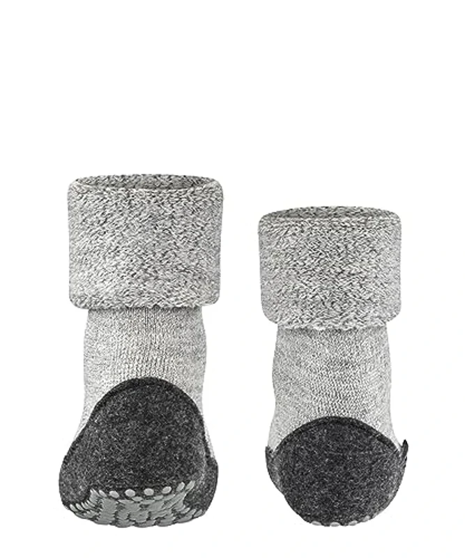 FALKE Cosyshoe Minis K Hp lana puños en la suela 1 par, Calcetines para casa Unisex niños, Gris Light Grey 3400, 27/28 EU - Imagen 2