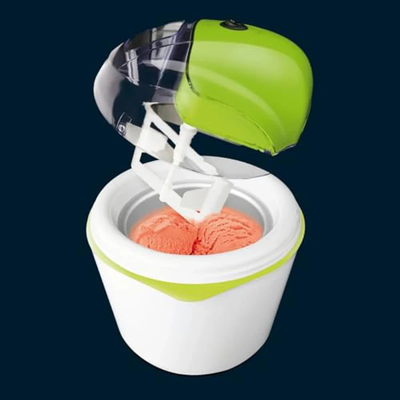 Taurus Tasty & Cream - Heladera eléctrica, 12W, 1,5litros de capacidad, bol extraíble para congelar, giro en ambos sentidos, mariposa mezcladora, recetario de 8 recetas, blanco y verde - Imagen 3