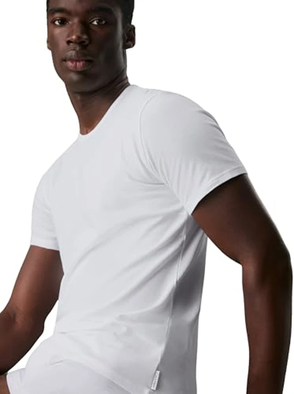 Calvin Klein 2P S/S CREW NECK 000NB1088A, Camisetas de Manga Corta Hombre, Blanco (White), L - Imagen 3