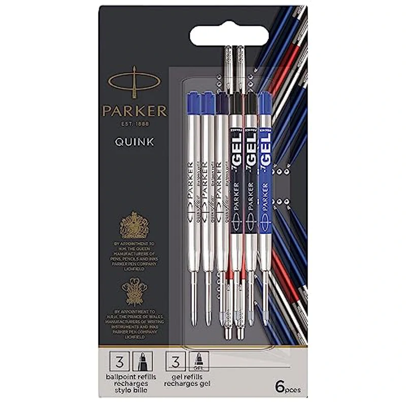 Parker Jotter London paquete de recambios Discovery: tres recambios Quinkflow para bolígrafos y tres recambios de tinta de gel Quink - Imagen 2