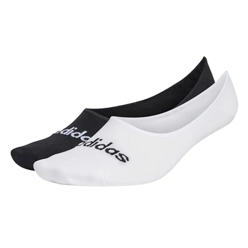 adidas Unisex adulto Thin Linear Ballerina Socks 2 Pairs, White/Black, 10.5-12.5