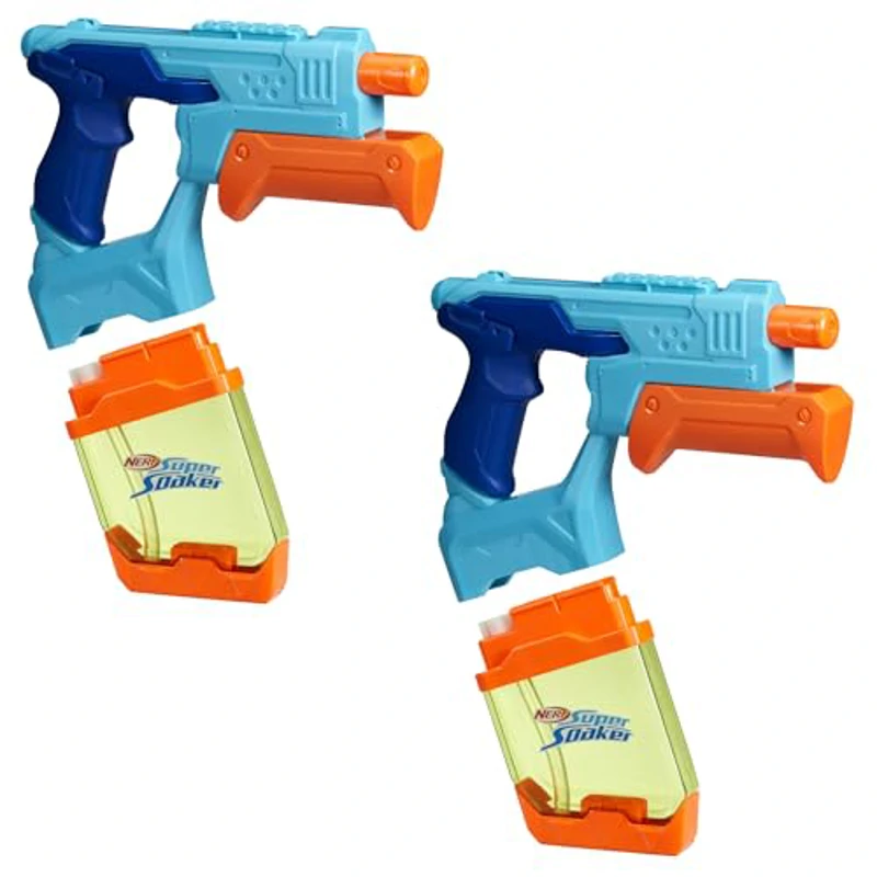 Hasbro Nerf Super Soaker Dunk-Fill 2-Pack, Set de Lanzadores de Agua, Llenado Instantáneo, Juguetes de Verano para Niños y Niñas de 6 Años o Más, Juegos Portátiles de Viaje, Diversión en Familia