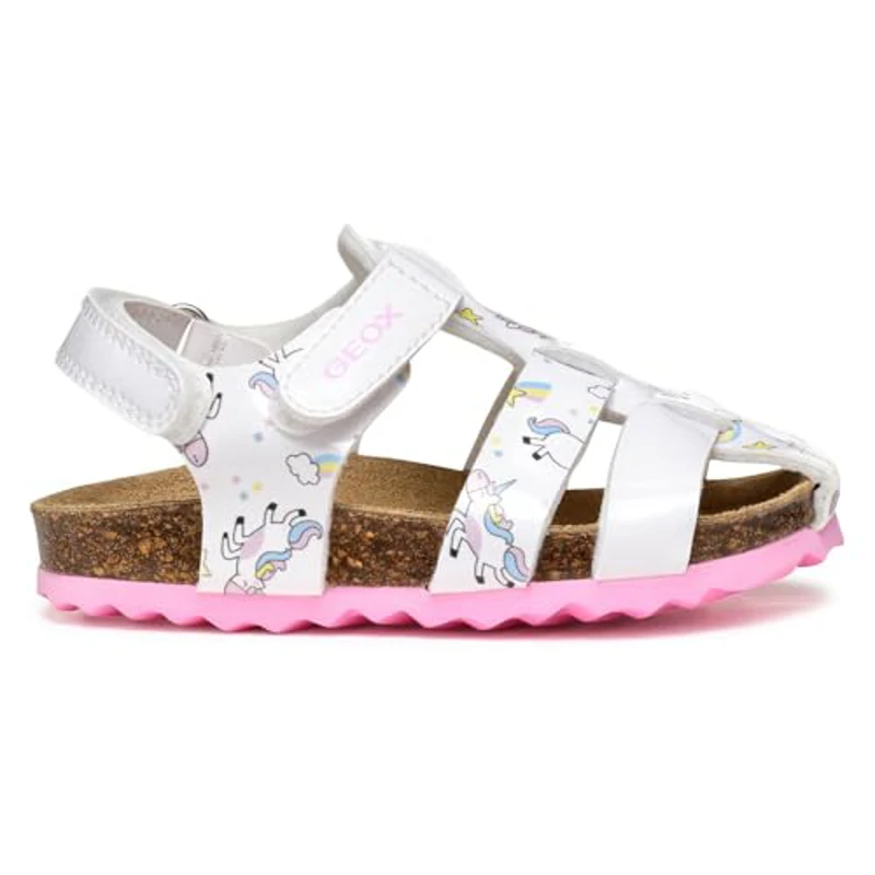 Geox B Sandal CHALKI Girl, Sandalia Bebé-Niñas, White, 23 EU - Imagen 3