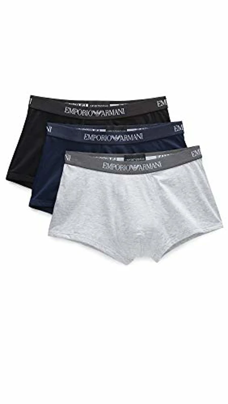 Emporio Armani 3-pack Trunk Pure Cotton, Calzoncillos Hombre, Negro, L - Imagen 1