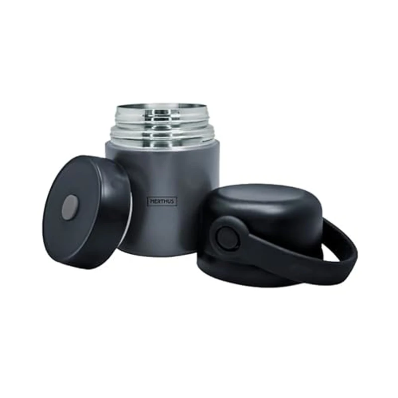 NERTHUS FIH 1462 Termo para sólidos 650ml, acero inoxidable de doble pared, tapa con asa, tapón de vacío, base antideslizante, ideal para comida y sopas - Imagen 1