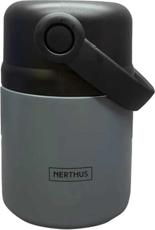 NERTHUS FIH 1462 Termo para sólidos 650ml, acero inoxidable de doble pared, tapa con asa, tapón de vacío, base antideslizante, ideal para comida y sopas - Imagen 2