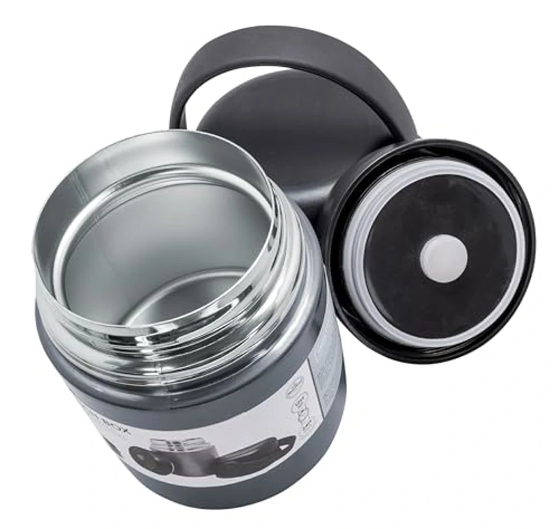 NERTHUS FIH 1462 Termo para sólidos 650ml, acero inoxidable de doble pared, tapa con asa, tapón de vacío, base antideslizante, ideal para comida y sopas - Imagen 3