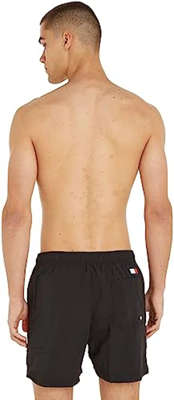 Tommy Hilfiger Bañador para Hombre SF Medium Drawstring Pernera Larga, Negro (Black), L - Imagen 2