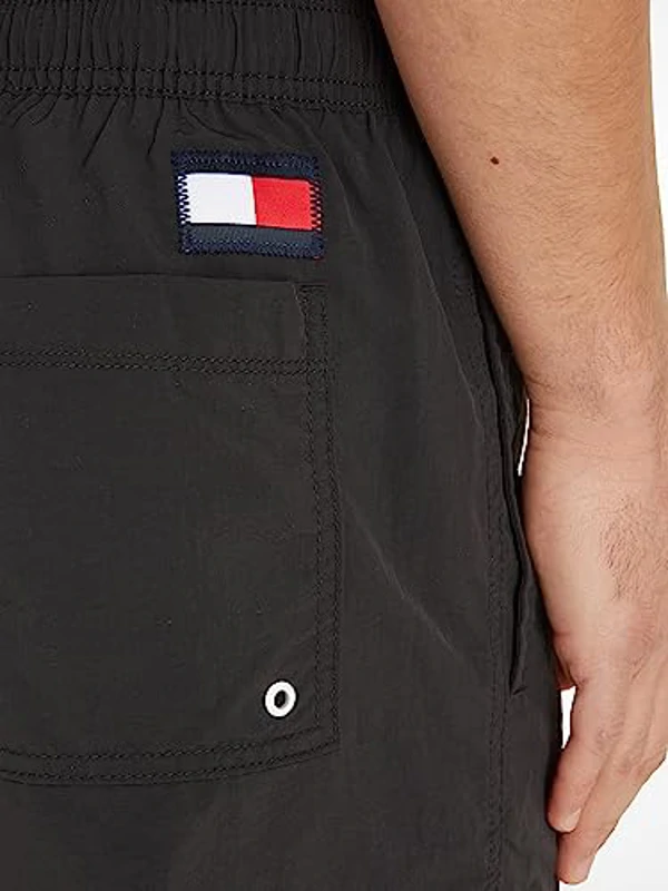 Tommy Hilfiger Bañador para Hombre SF Medium Drawstring Pernera Larga, Negro (Black), L - Imagen 3