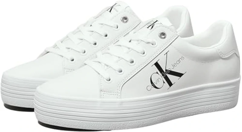 Calvin Klein Zapatillas Sneaker vulcanizadas Mujer Vulc Flatform Laceup Low LTH con Plataforma, Blanco (Bright White), 41 - Imagen 3