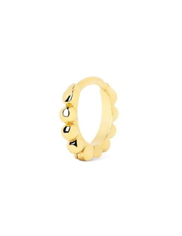SINGULARU - Pendiente Suelto Pebbles S. Plata de Ley 925 con Acabado Baño de Oro de 18 Kt. Cierre Congo. Joyas para Mujer - Imagen 1
