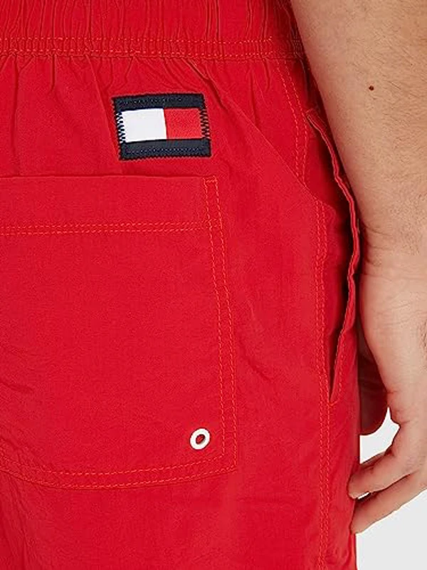 Tommy Hilfiger Bañador para Hombre SF Medium Drawstring Pernera Larga, Rojo (Primary Red), XXL - Imagen 3