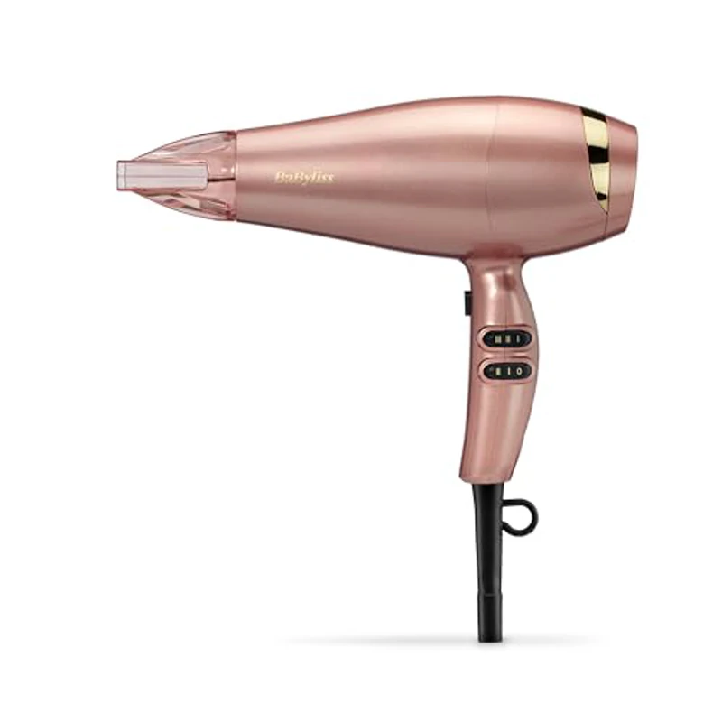 BaByliss Secador de Pelo Rose Gold - Secador Profesional iónico de 2100W, Secador ligero, Secador de cabello, Secado rápido con cerámica, 3 ajustes de calor y 2 velocidades, Oro rosado, 5336PE - Imagen 1