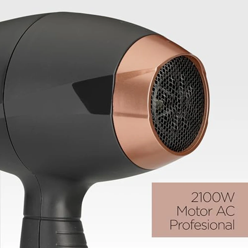 BaByliss Secador de Pelo Smooth Pro con Difusor - Secador Potente de 2100W, Fabricado en Italia, Tecnología iónica antiencrespamiento, 3 ajustes de temperatura y 2 Velocidades, Negro, 6709DE - Imagen 3