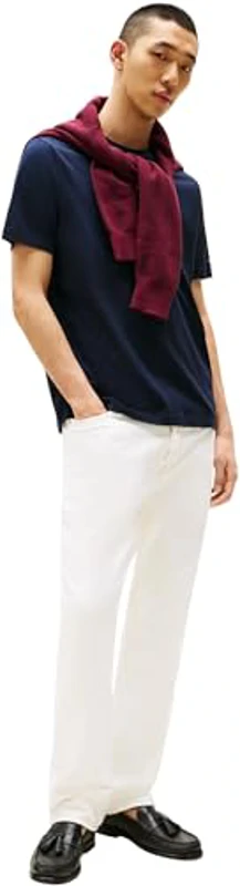 Tommy Hilfiger Camiseta de Manga Corta Hombre Brand Love tee de algodón, Azul (Desert Sky), L - Imagen 3