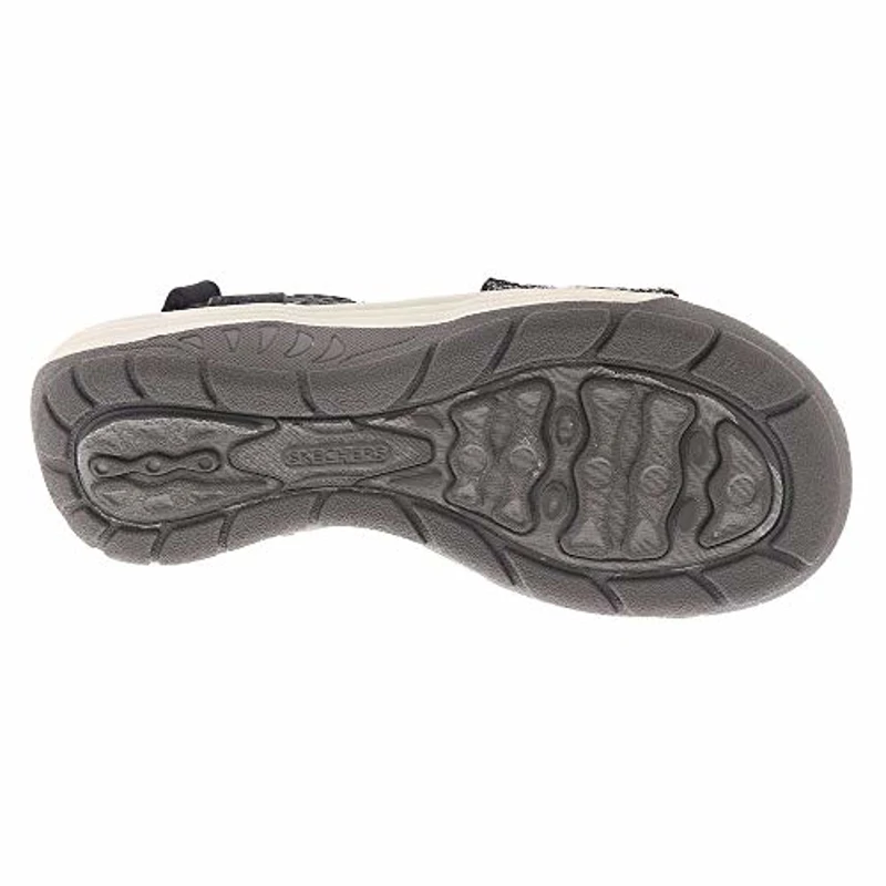 Skechers Reggae Cup Oh, Snap!, Sandalias de Punta Descubierta Mujer, Black Grey Gore, 39 EU - Imagen 3