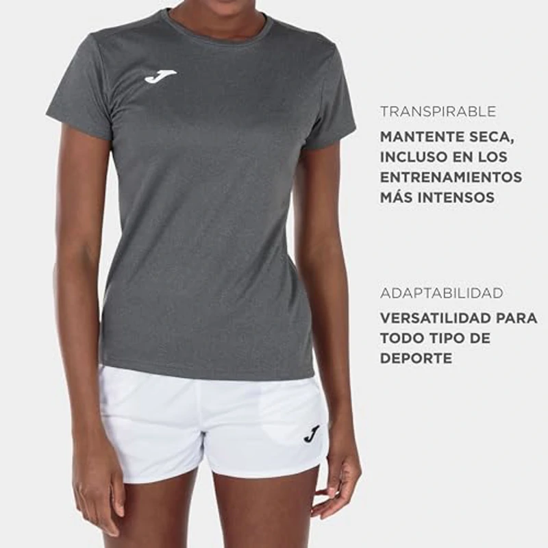 Joma Camiseta Deportiva Manga Corta Mujer , 6XS - 3XL - Mantiene Seco el Contacto con el Cuerpo, Ideal para Running o Gym - Combi - Imagen 3