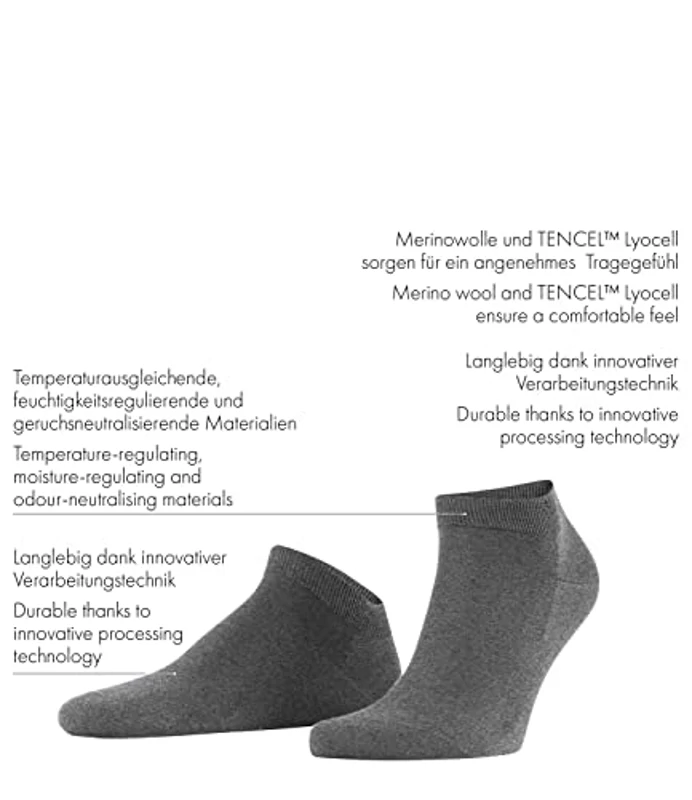 FALKE ClimaWool M Sn lana lyocell lisos 1 par, Calcetines cortos Hombre, Turquesa Ocean Green 7506, 39-40 - Imagen 3