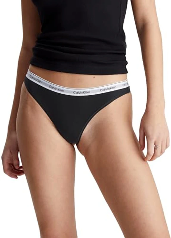 Calvin Klein Pack de 3 Braguitas Tipo Tanga para Mujer Modern Logo, Negro (Black/Black/Black), XL - Imagen 2