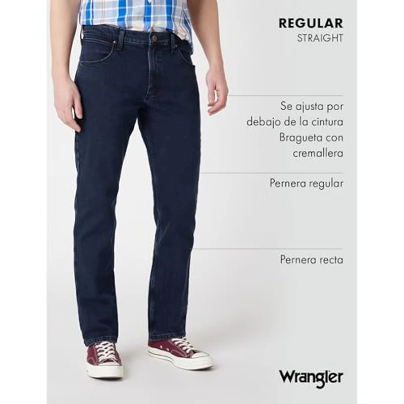 Wrangler RED KABEL REGULAR, Pantalones para Hombre, BLUE BLACK, 34/32 - Imagen 3