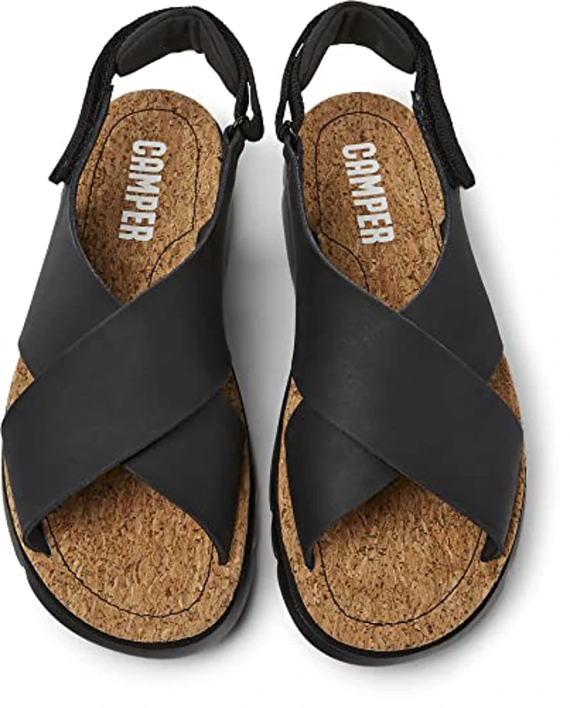 Camper Oruga K200157, Sandalias de Punta Descubierta Mujer, Black 022, 37 EU - Imagen 3