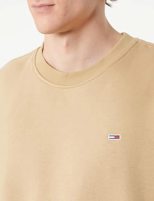 Tommy Jeans TJM Reg S Flag Crew Dm0dm20741 Sudadera de Cuello Redondo Hombre, Beige (Relic Tan), XXL_Plus - Imagen 2