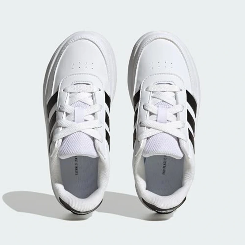 adidas Breaknet Lifestyle Court Lace Shoes, Zapatillas Unisex niños, Cloud White Core Black Core Black, 36 EU - Imagen 3