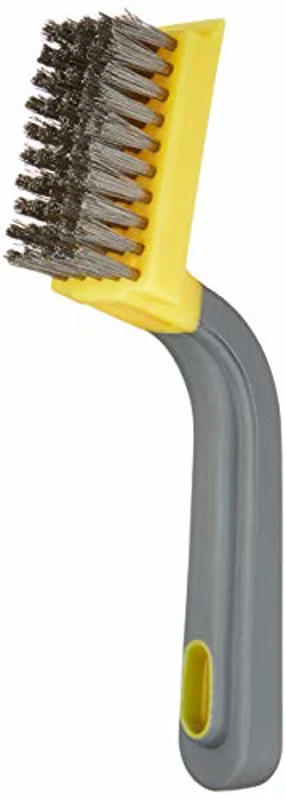Amazon Basics Cepillo raspador ancho, acero inoxidable, agarre suave, Negro, Amarillo - Imagen 1