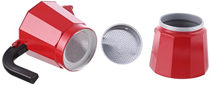 Monix Fresa Cafetera Italiana de Aluminio, 9 Tazas, Color Fresa, Apta para Todo Tipo de encimeras, Excepto inducción - Imagen 3