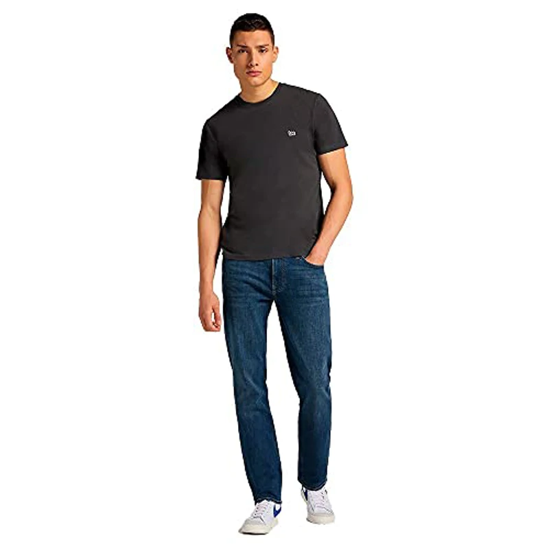 Lee Ss Patch Logo Tee, Camiseta Hombre, Washed Black, L - Imagen 3