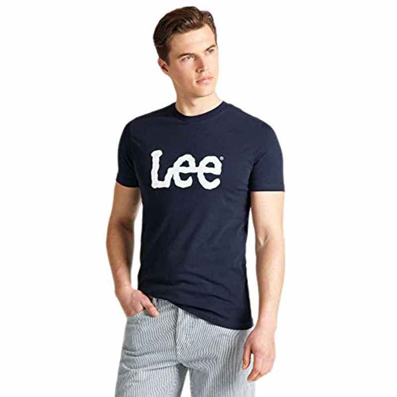 Lee Wobbly Logo tee Camiseta, Azul (Navy Drop EE), M para Hombre - Imagen 1