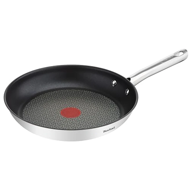 Tefal Duetto - Sartén de 24 cm, Apto inducción, antiadherente, revestimiento titanio, Thermo-signal, sin PFOA, apto lavavajillas y horno, acero inoxidable - Imagen 1