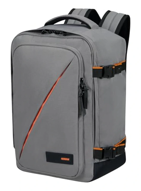 American Tourister Take2Cabin - Bolsa de cabina Ryanair 40 x 25 x 20 cm, 24 L, 0,40 kg, equipaje de mano, mochila de avión S para subasientos, gris (gris oscuro) - Imagen 2