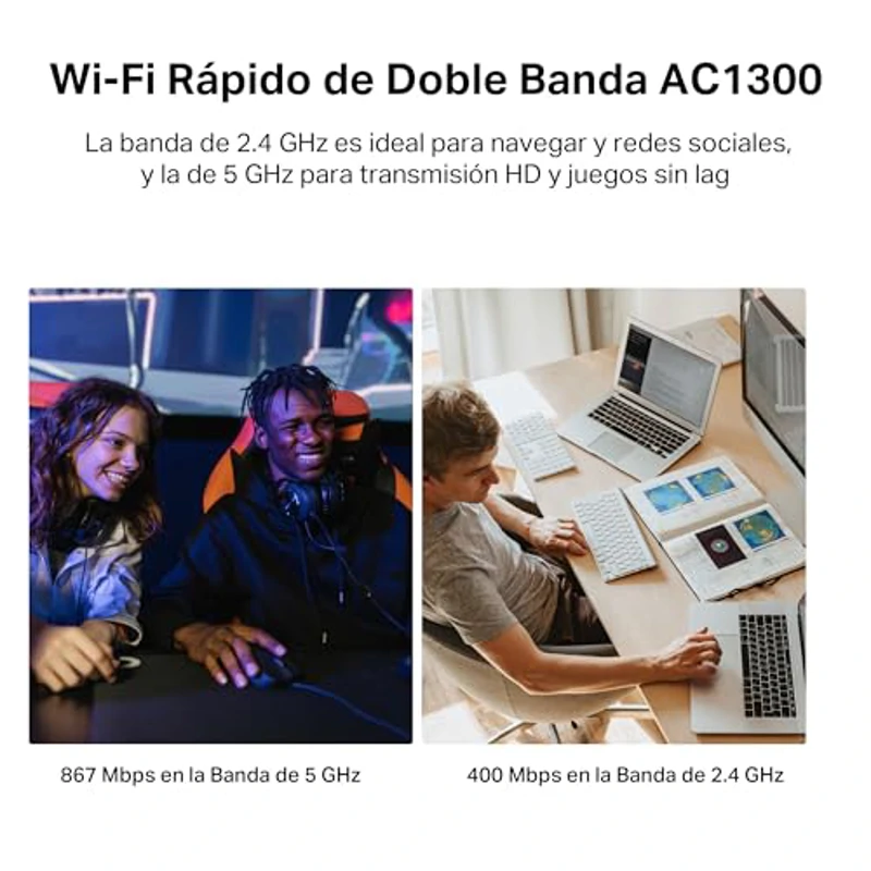 Mercusys MA32H Adaptador USB Wi-Fi de Alta Ganancia AC1300 de Doble Banda (5 GHz y 2,4 GHz), con Antenas externas, Compatible con Windows 10 y 11, Seguridad WPA3, USB 3.0 - Imagen 3