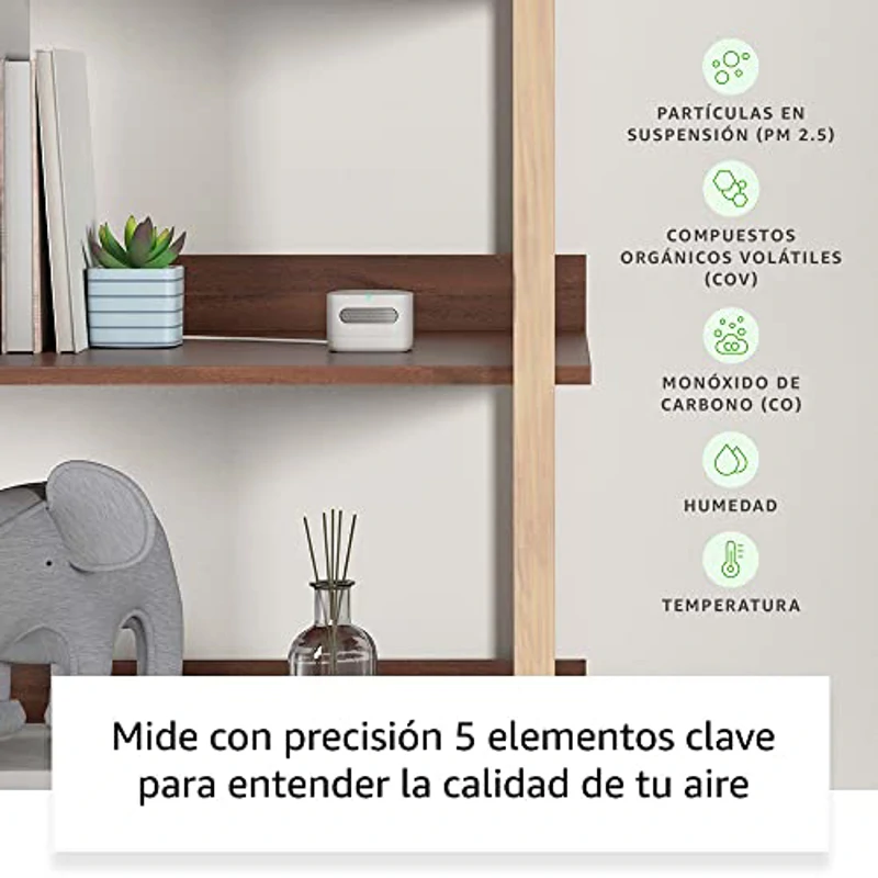 Amazon Smart Air Quality Monitor (Última generación) | Monitor inteligente de calidad del aire de Amazon | Descubre la calidad del aire de tu casa, compatible con Alexa - Imagen 2