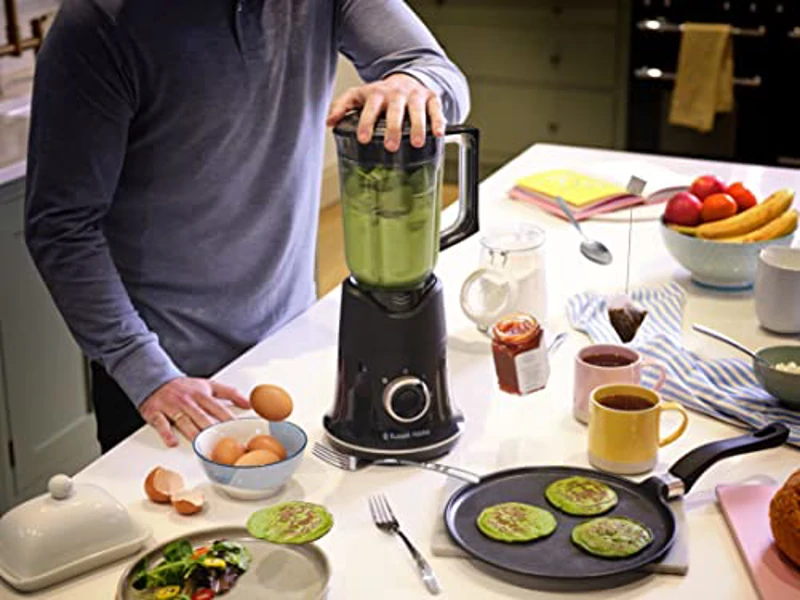 Russell Hobbs 26710-56 Batidora de Vaso Blade Boost, Tecnología Blade Boost, Jarra de 1,5L, Cuchilla Acero Inoxidable 4 Puntas, 2 Velocidades, Función Pulse, Negro - Imagen 2