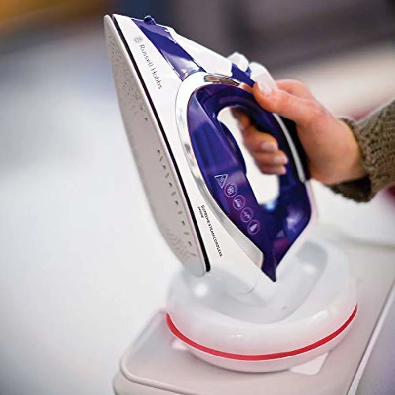 Russell Hobbs Plancha de Ropa Sin Cable Supreme Steam Cordless - 2400 W, Suela de Cerámica, Plancha Inalámbrica, Golpe Vapor 135g, Antical, Antigoteo, Apagado Automático, Morado y Blanco - 23300-56 - Imagen 3