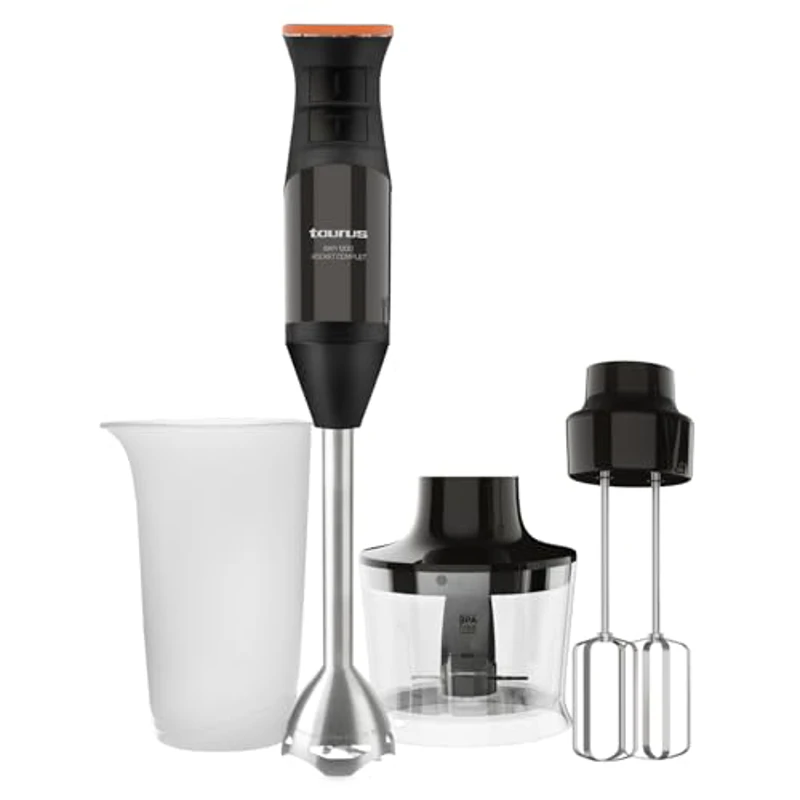 Taurus BAPI 1200 Rocket - Batidora de mano 1200W | Regulador de 20 velocidades ajustable | Función Turbo | Cuchillas de acero inoxidable | Doble batidor | Diseño ergonómico | Vaso medidor 500 ml - Imagen 1