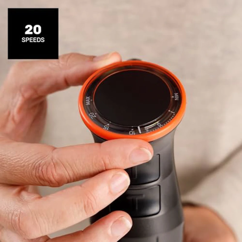 Taurus BAPI 1200 Rocket - Batidora de mano 1200W | Regulador de 20 velocidades ajustable | Función Turbo | Cuchillas de acero inoxidable | Doble batidor | Diseño ergonómico | Vaso medidor 500 ml - Imagen 3