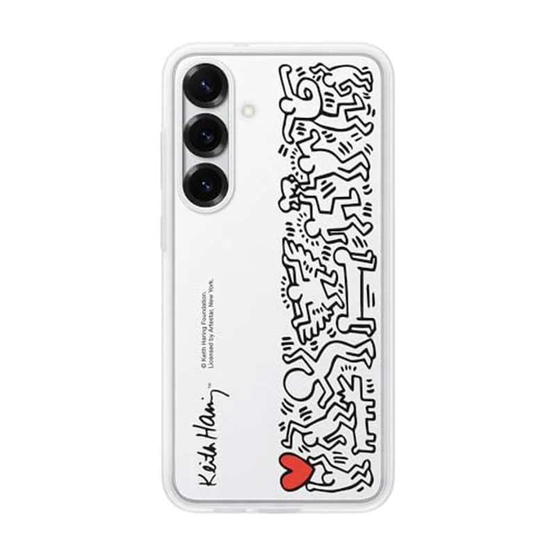 Samsung FlipSuit Case Cover para Galaxy S25+, Tarjeta Keith Haring con tecnlogía NFC incluida, Blanco - Imagen 1
