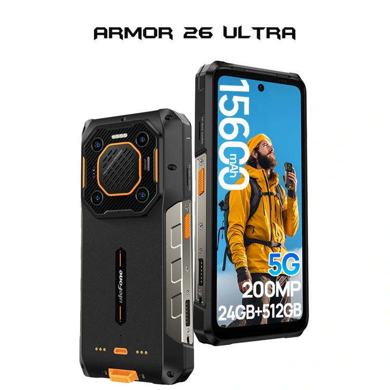 Ulefone-teléfono inteligente Armor 26 Ultra 5G, resistente al agua, 120W, 15600mAh, + 64MP 200MP, hasta 24GB + 512GB, NFC - Imagen 1