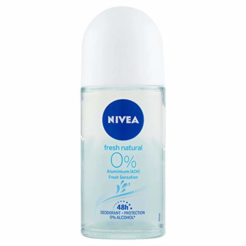 Nivea Roll On Alu Free Fresh Natural 0% Desodorante sin Aluminio, 50g, Pack de 1 - Imagen 1